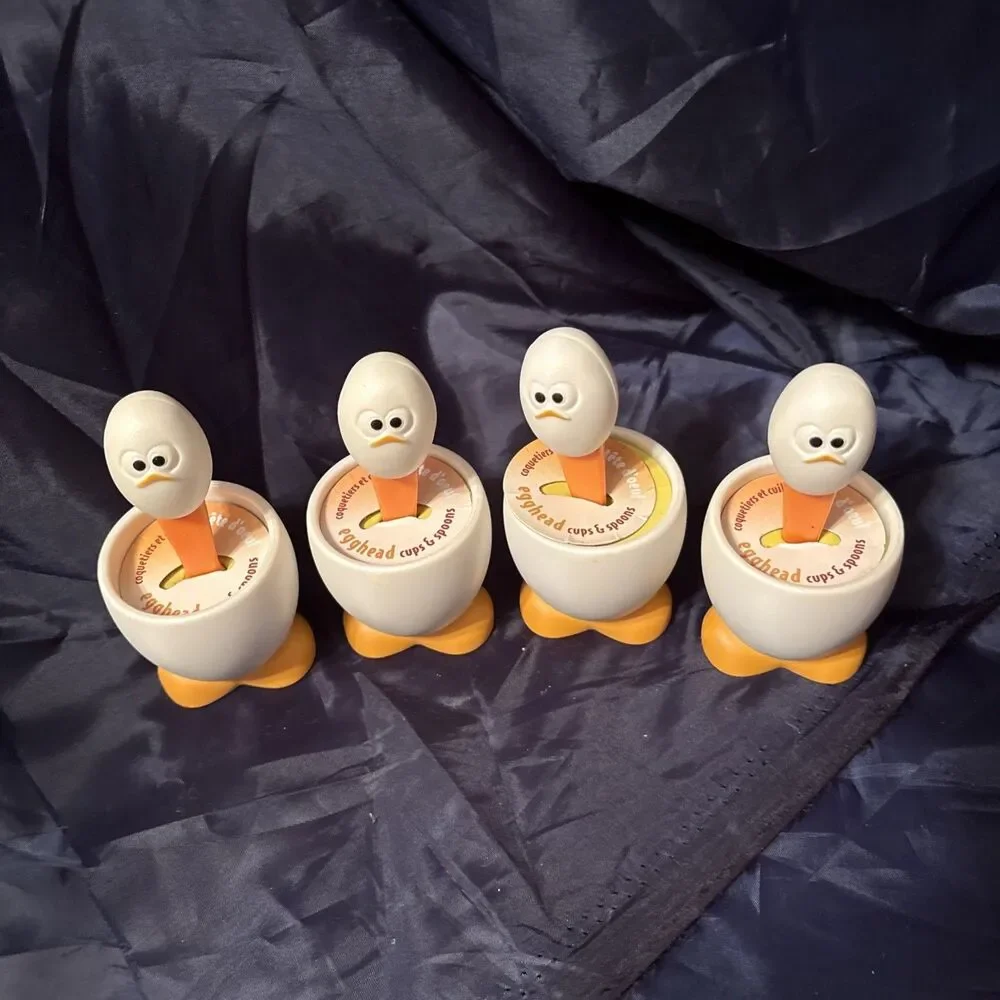New MSC International 4 Egghead Cups & Spoons Sets‎