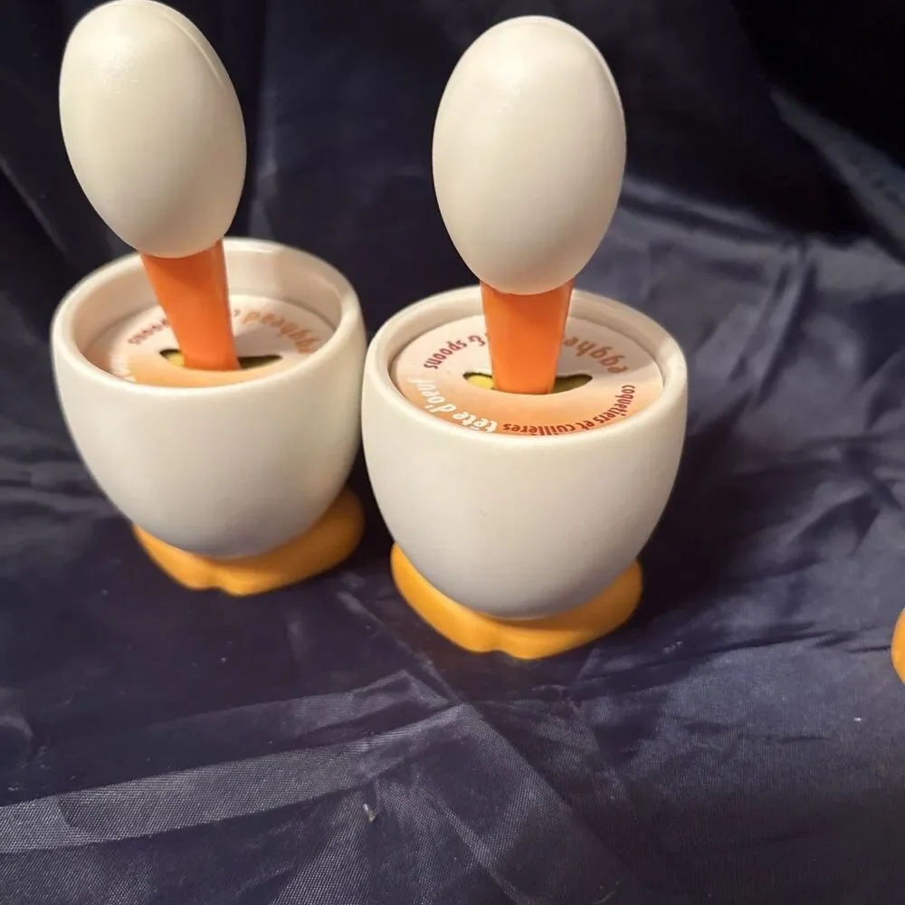 New MSC International 4 Egghead Cups & Spoons Sets‎