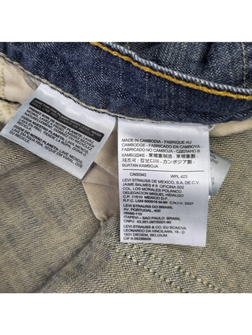 Levis 569 Jeans Mens 42x32 Blue Denim Crosstown Wash Relaxed Straight Y2K Grunge