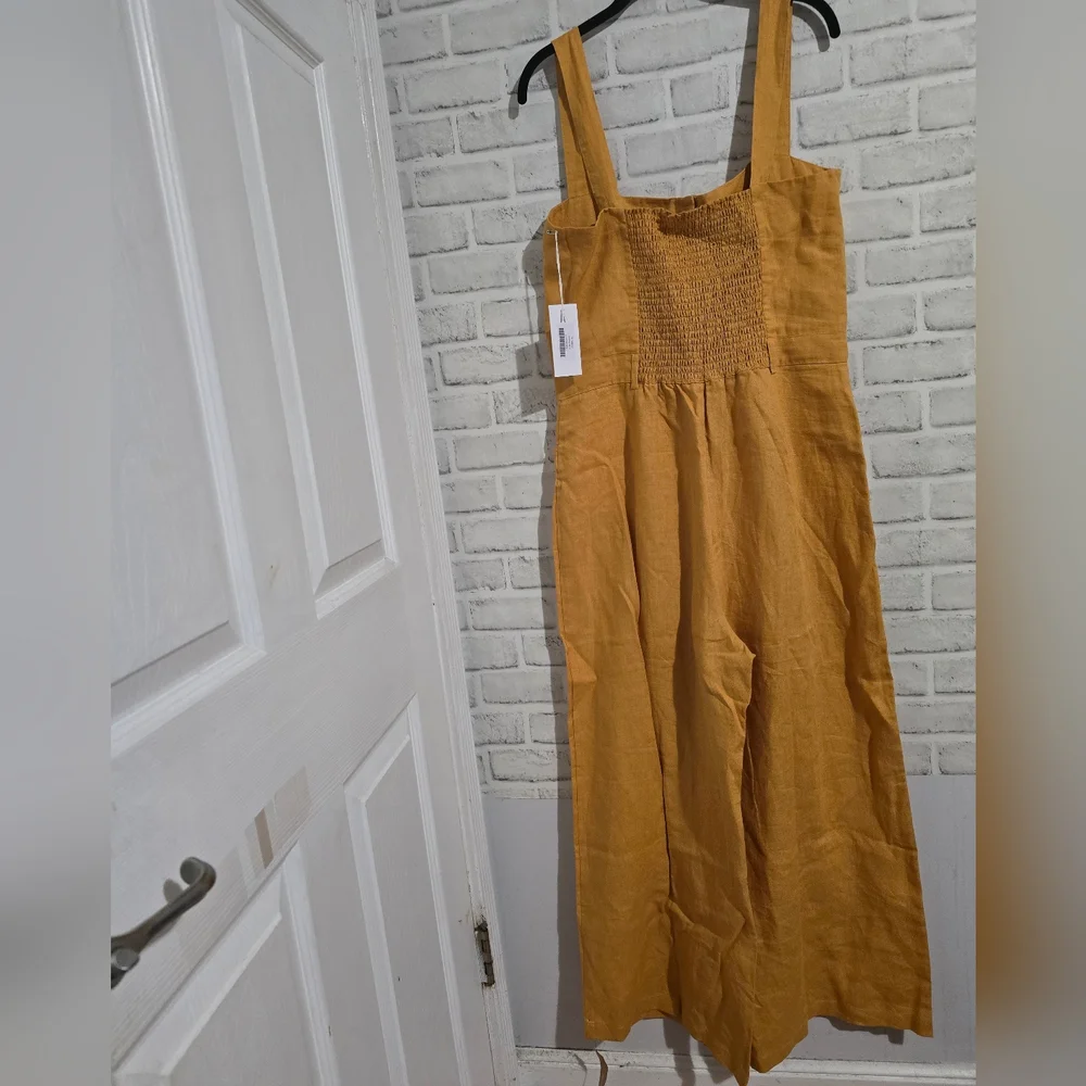 NEW Reformation‎ Tyler Jumpsuit Ochre Mustard Yellow size 12