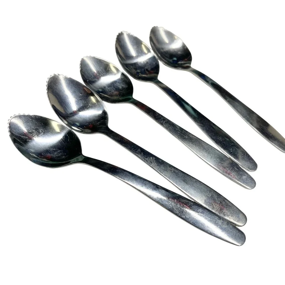 Assorted Stainless Steel Flatware Grapefruit Spoons Fork 9pcs Needs Cleaning
