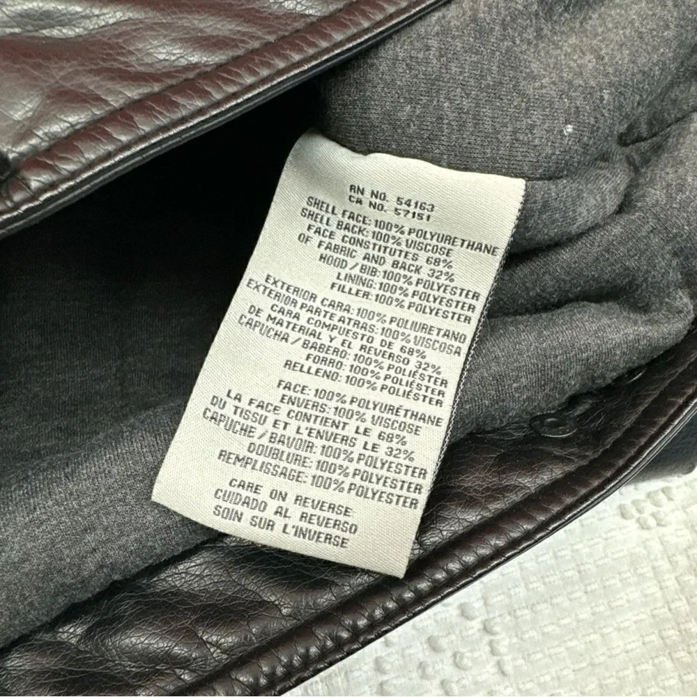 Levi's Black Leather Hoodie Sweatshirt Jacket Size M