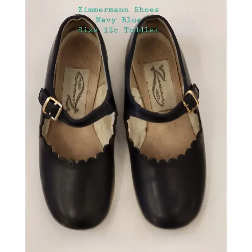 Navy Scalloped Mary Jane ZIMMERMAN Dress Party Shoes Size‎ 12c