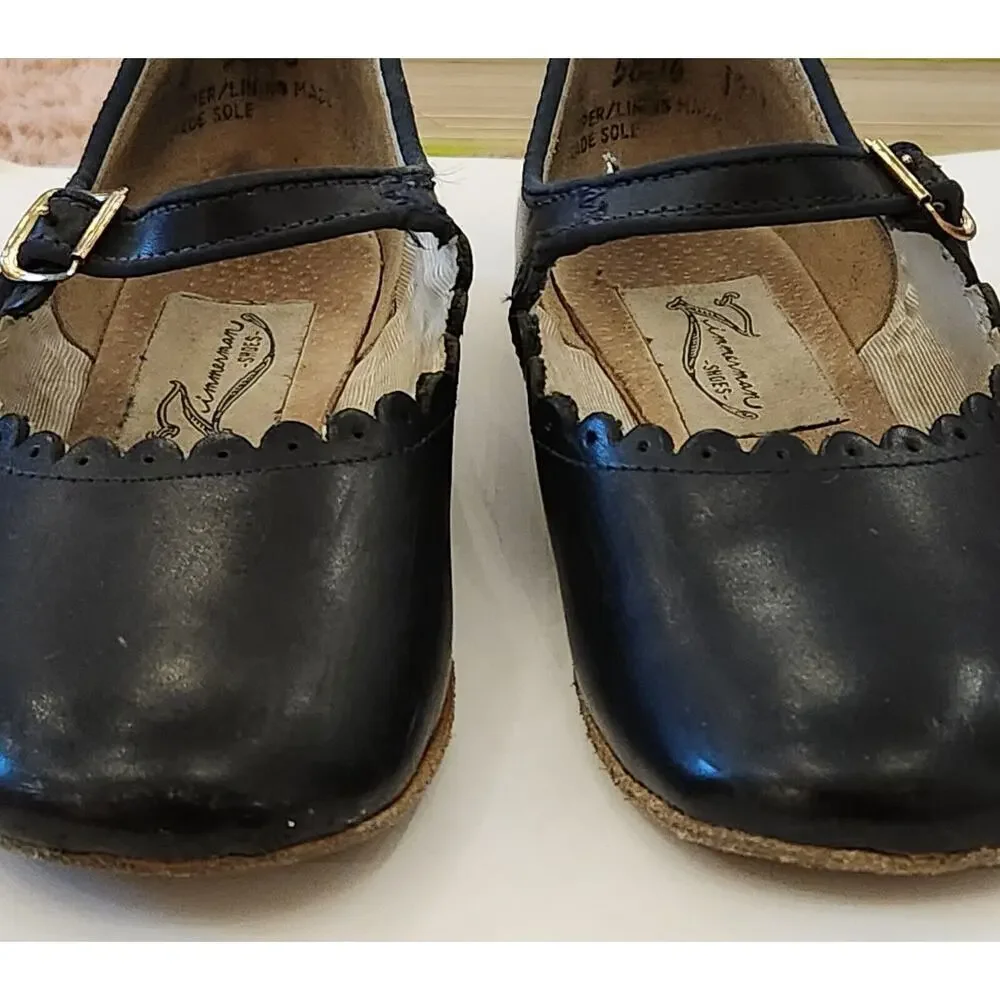Navy Scalloped Mary Jane ZIMMERMAN Dress Party Shoes Size‎ 12c