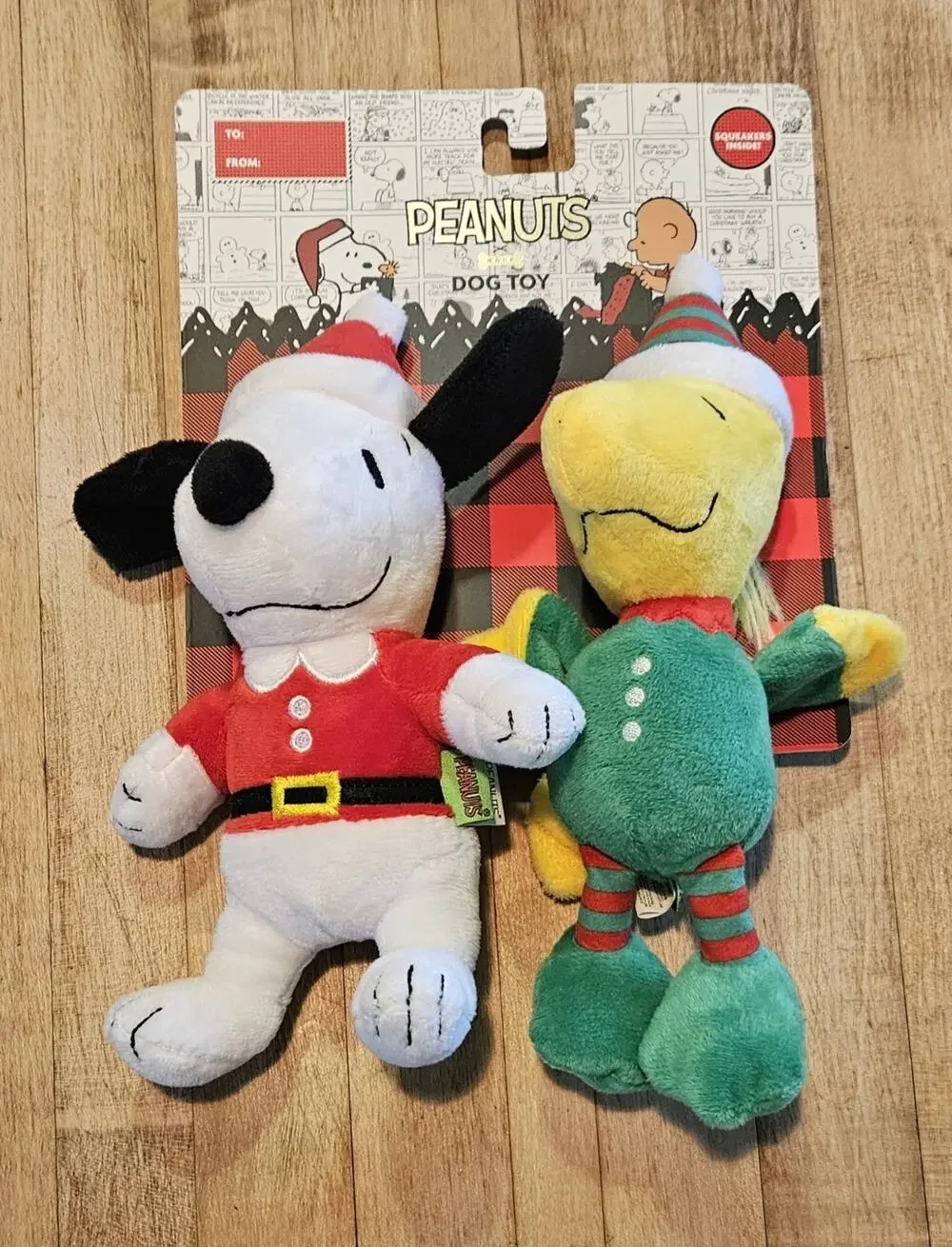 Peanuts Woodstock Snoopy Dog Toy Set Christmas New Squeaky