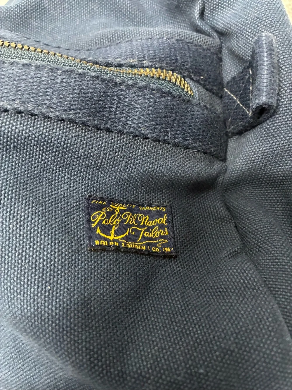 Vintage Polo Ralph Lauren Naval Tailors Navy Blue Canvas Duffle Bag RARE
