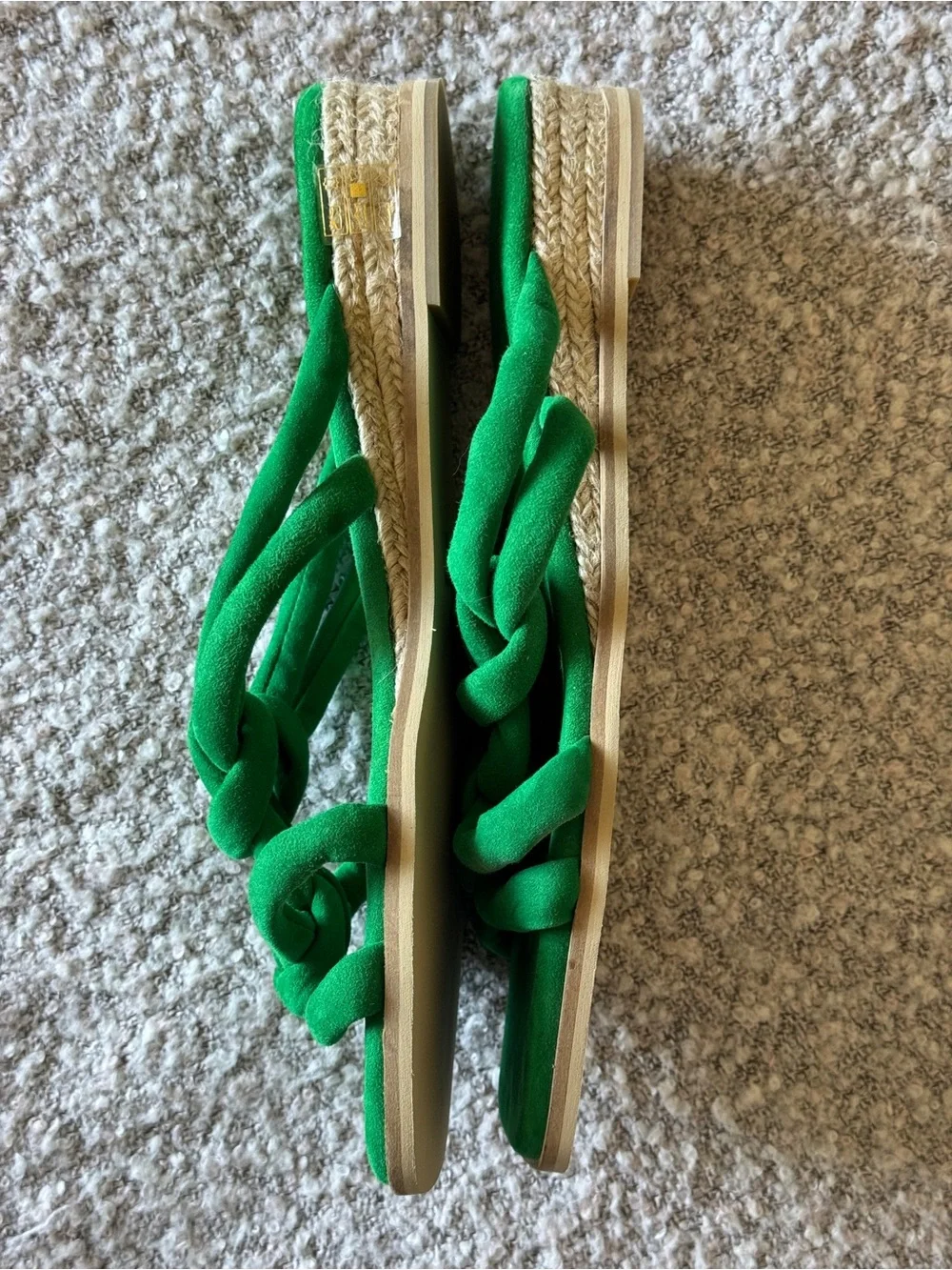 Eric Michael Braided Knot Slide Sandals | Size 41 (US 10) | Kelly Green