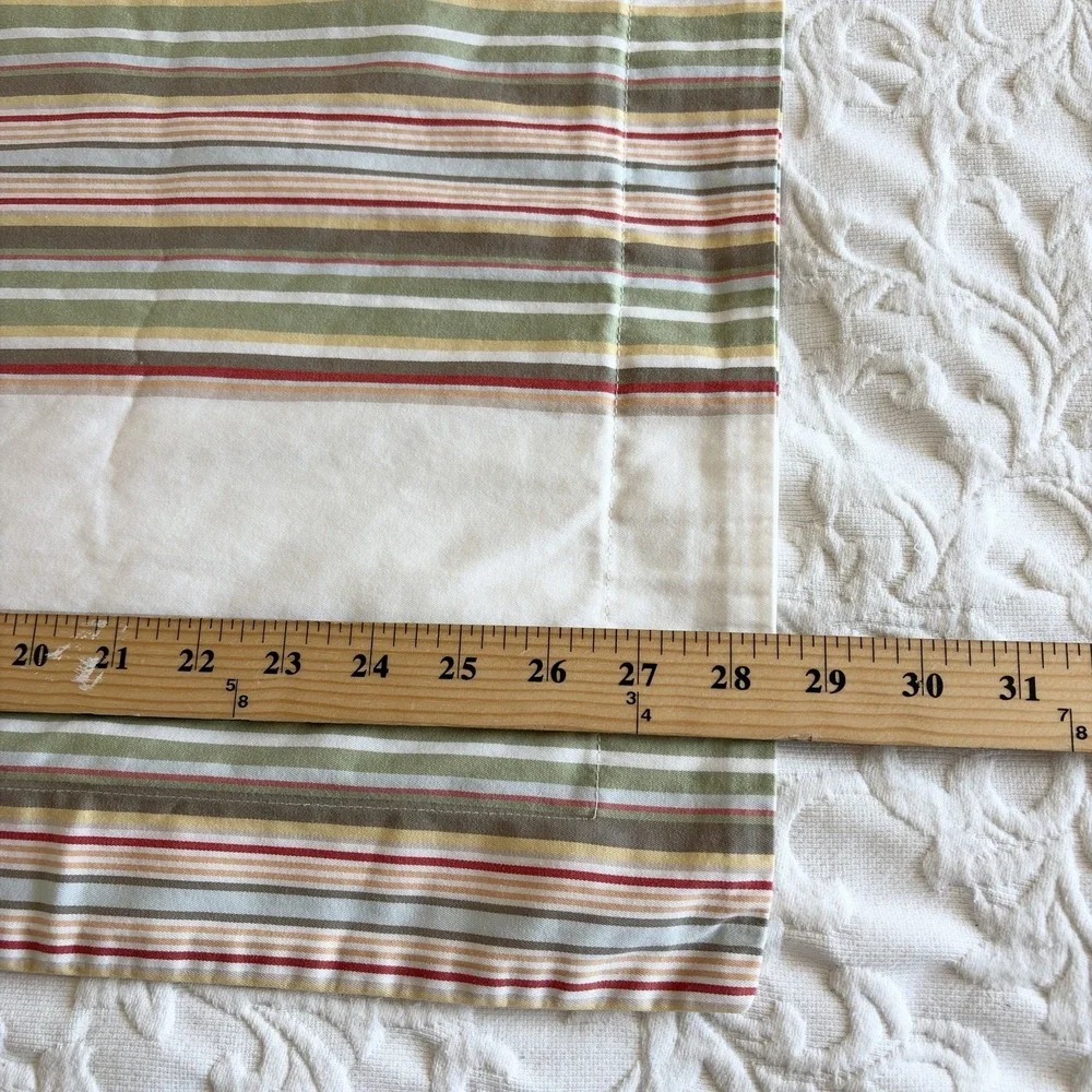 POTTERY BARN Striped 100% Organic Cotton Sham Euro 1 Pillow Cover Portugal