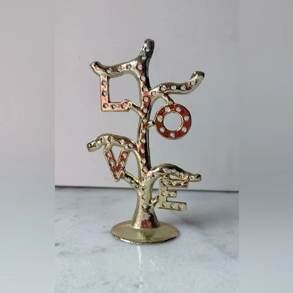 Gold LOVE Tree earrings holder display