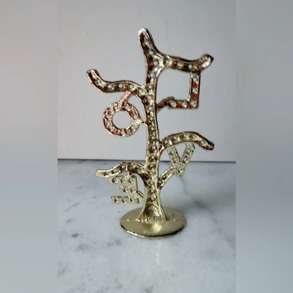 Gold LOVE Tree earrings holder display