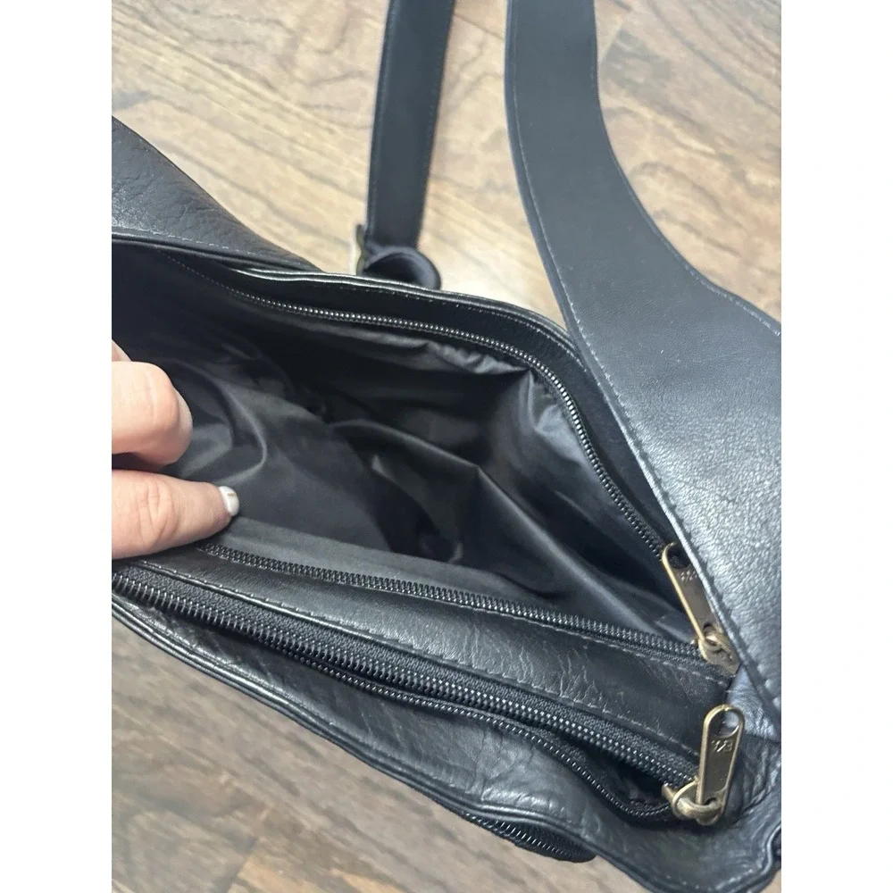 EKA Genuine Leather Satchel‎ Bag Fur Black Western Boho Vintage Legacy Leather