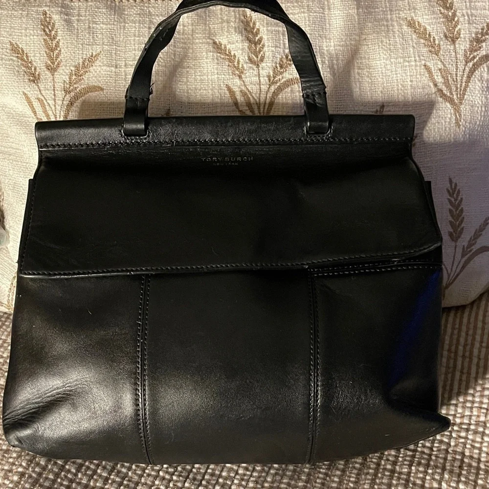 Vintage Black Tory Burch Black Leather Handbag