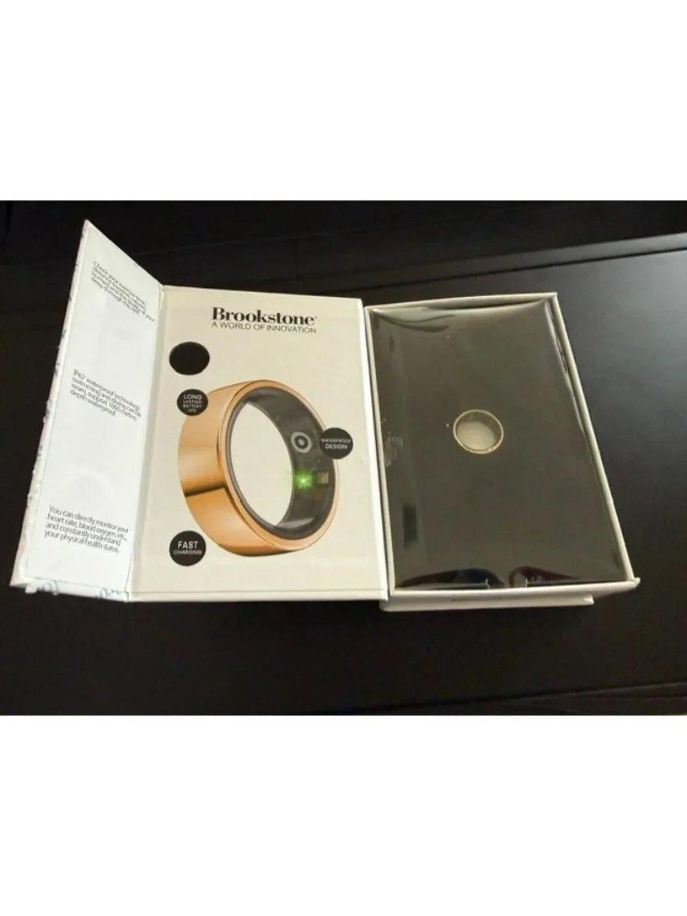 Brookstone Smart Ring Health tracker Size 7 Gold Fitness Sleep Heart Rate EUC