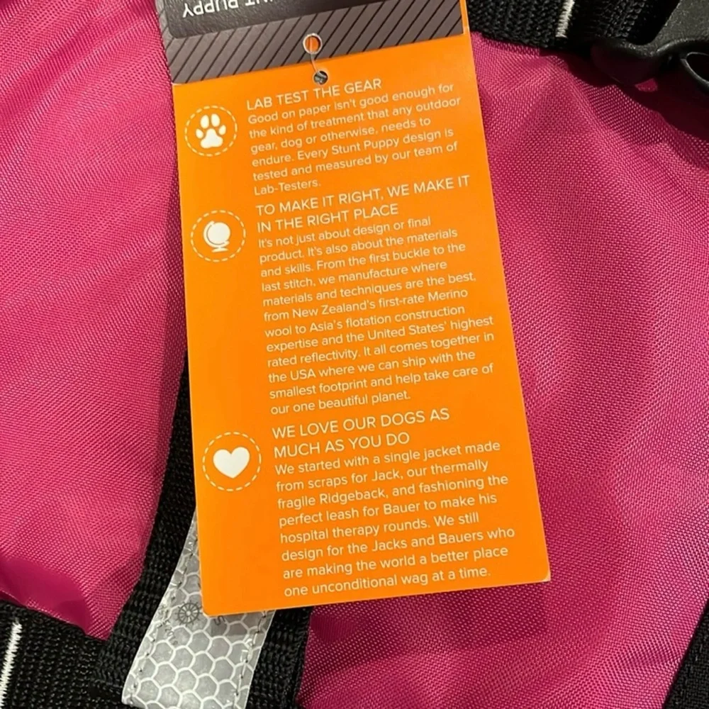 NWT Stunt Puppy Pink Life Jacket, L