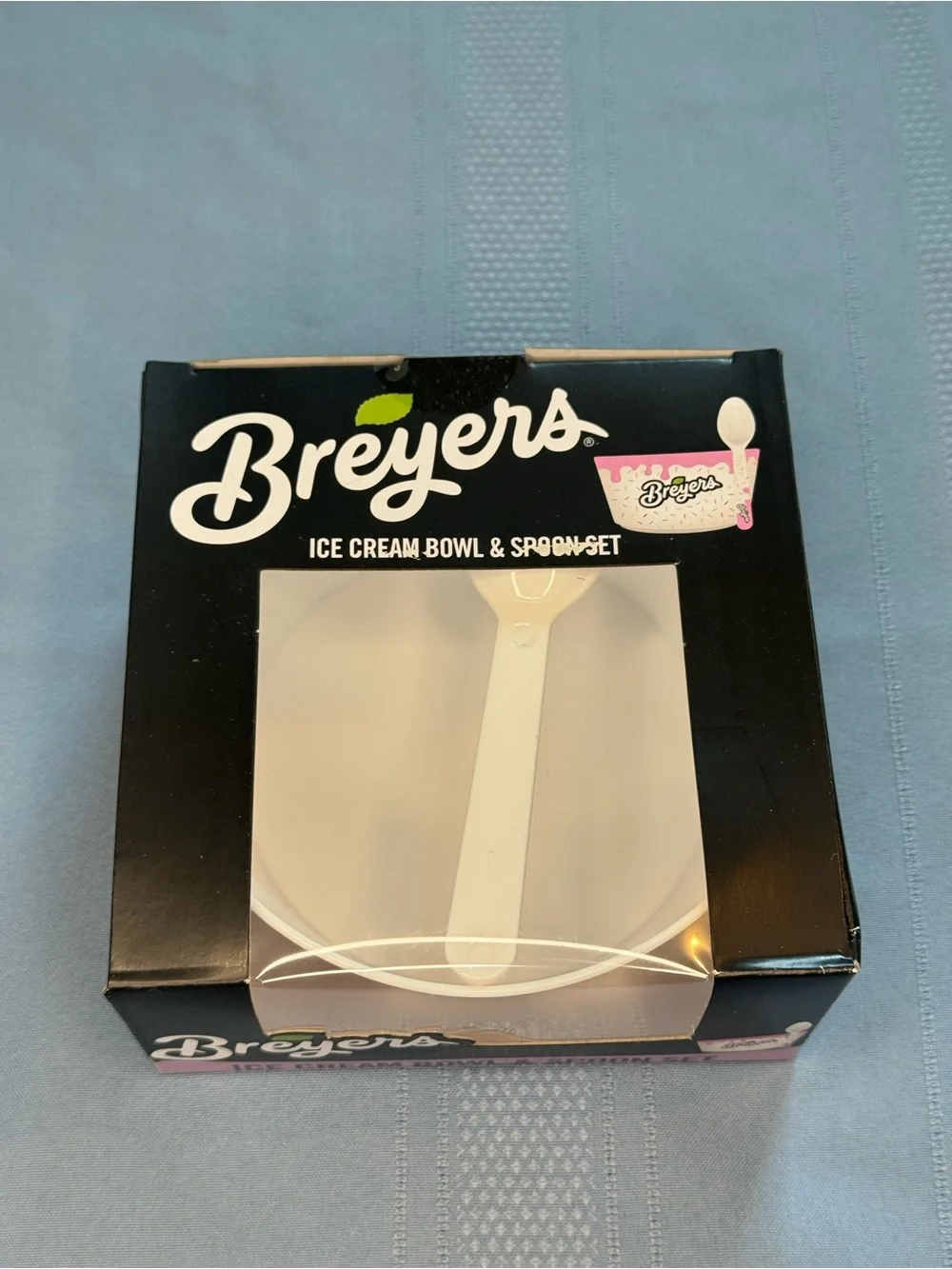 Breyers Ice Cream Bowl & Spoon Set - White
