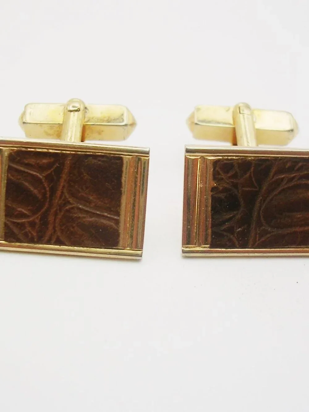Vintage Cuff Links genuine Leather Formal Shirt Accessory Men's Wedding Jewelry