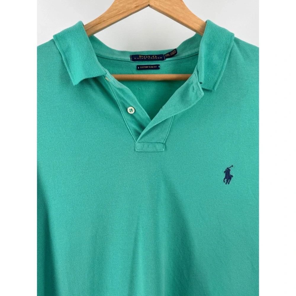 Polo Ralph Lauren Polo Shirt Mens XXL Green Mesh Pony Classic‎ Golf Preppy