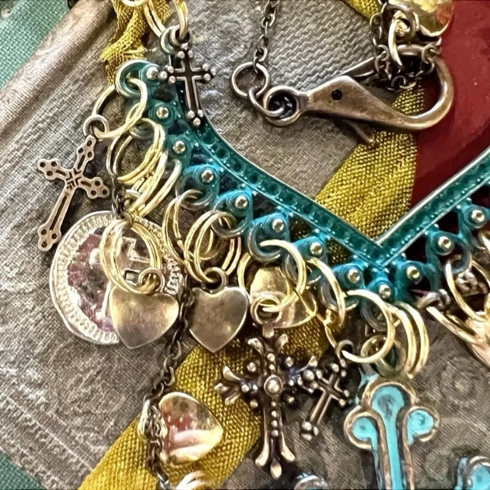 Cross statement necklace. Boho spiritual necklace. Beautiful and full of grace.