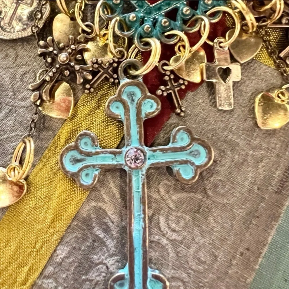 Cross statement necklace. Boho spiritual necklace. Beautiful and full of grace.
