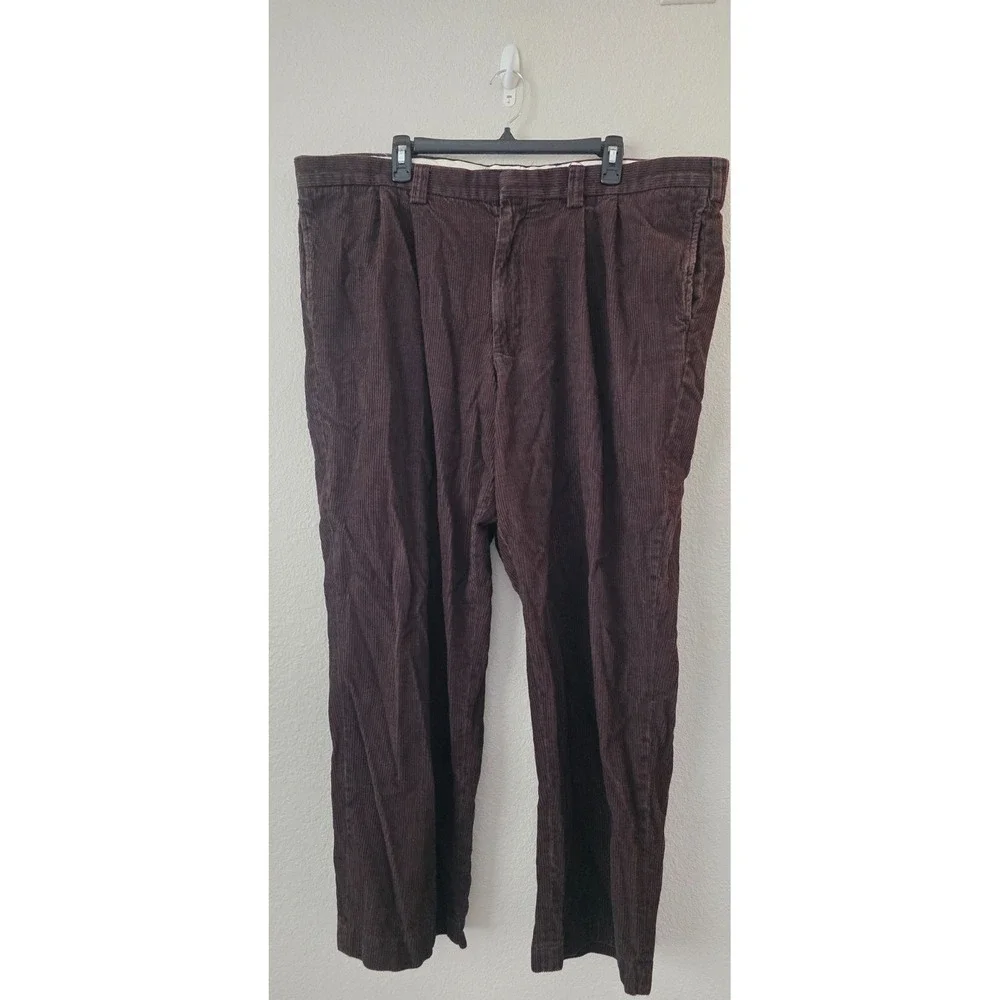 LL‎ Bean Corduroy Pants Men's 44x32 Brown Corduroy Classic Fit Eclectic Poetcore