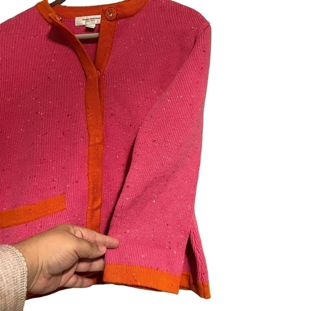 Isaac Mizrahi Pink cardigan wool blend girl sweater