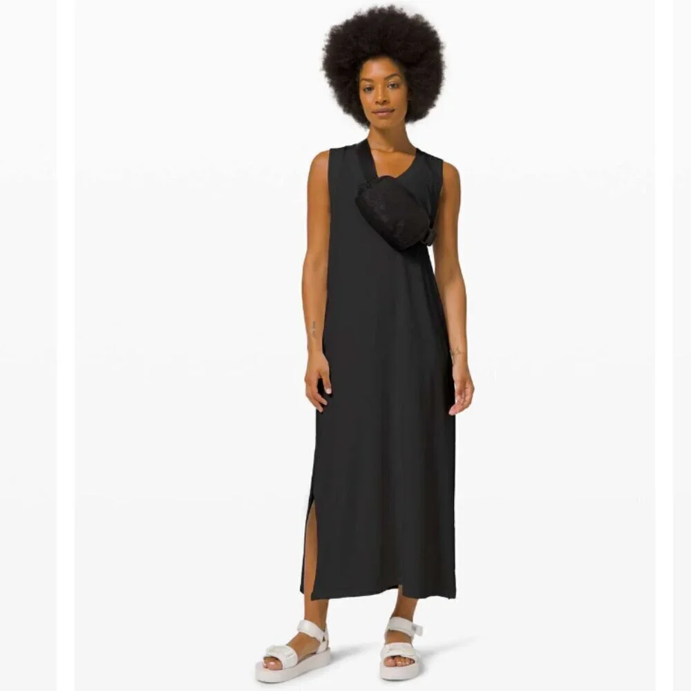 Lululemon | All Yours Tank Maxi Dress Vitasea Pima Cotton Black Size 8