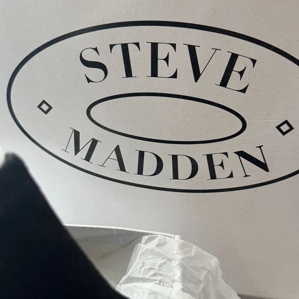 Steve Madden Sleek Black Suede Block-Heel Ankle Booties