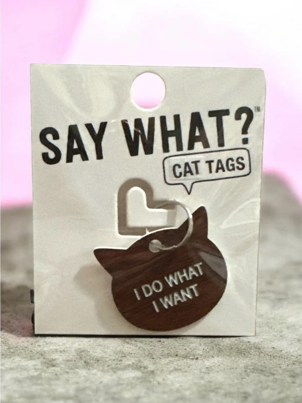 Say What? Brown Cat Tag - 