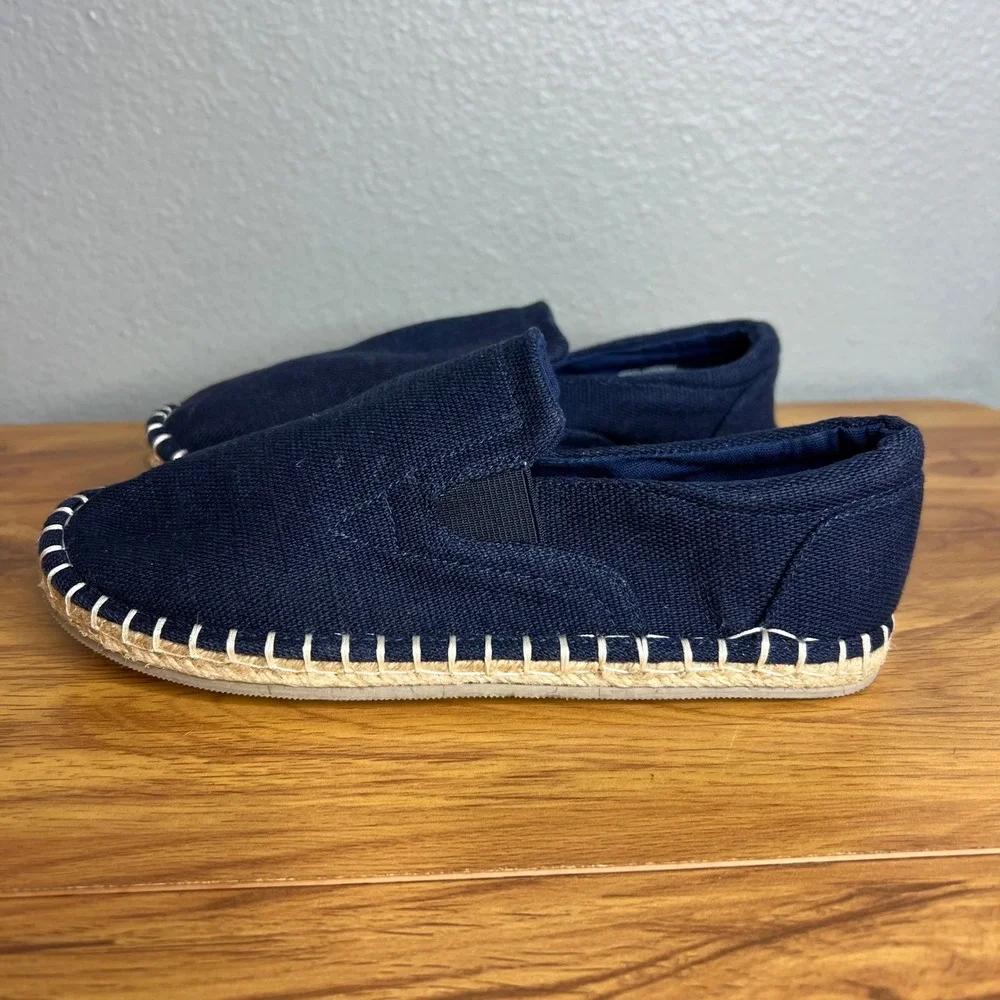 Gymboree Slip-On Shoes Kids Size 3 Navy Blue Espadrille Canvas Flats NEW