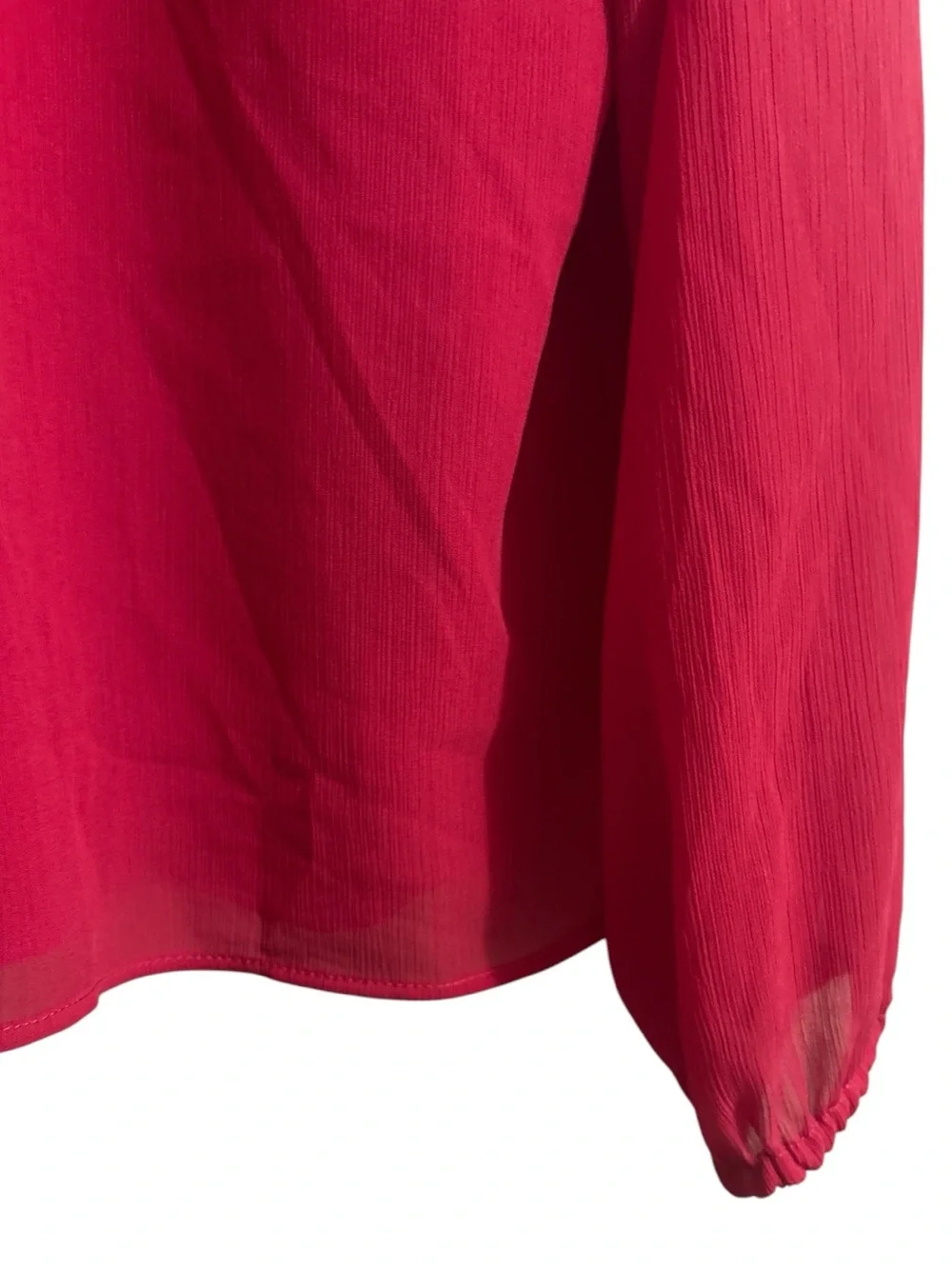 J. Crew Pink Sheer Sleeve Smock Neck Blouse