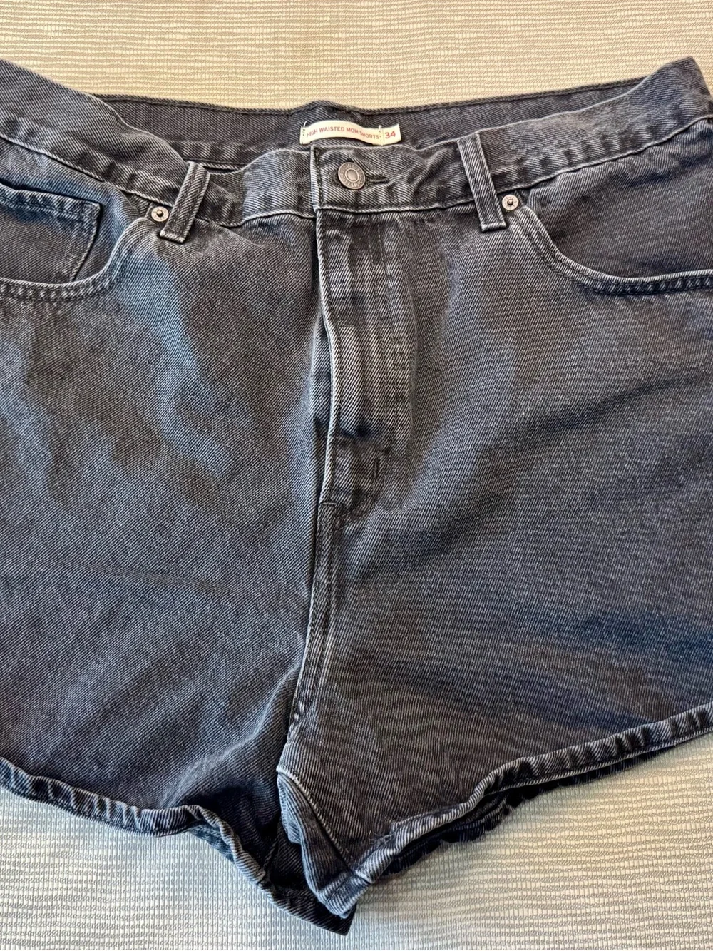 High-Rise Black Denim Shorts