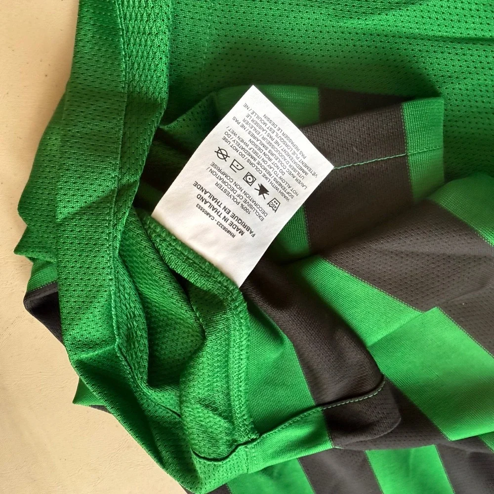Nike Division IV‎ Soccer Jersey Green Black Womens Medium Short Sleeve Ref NWT