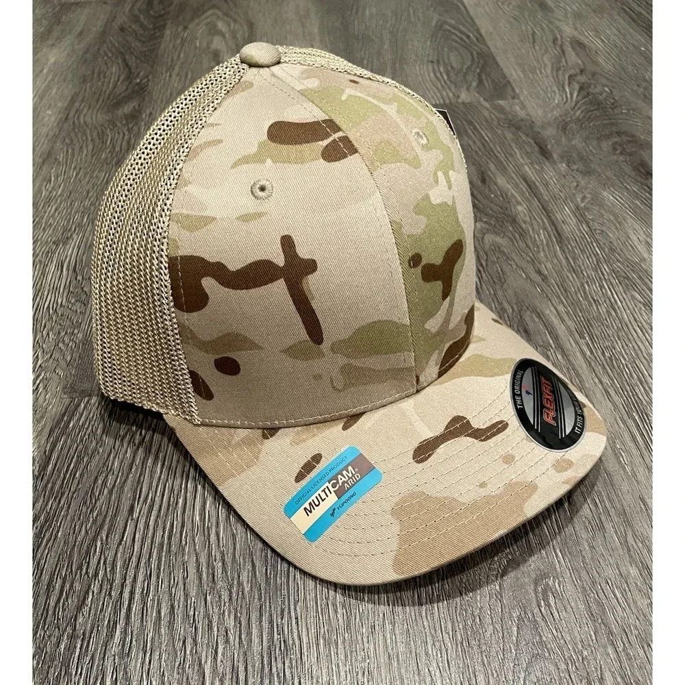 Flexfit Multicam Arid Mesh Trucker Hat Camo Tactical Baseball Cap NEW