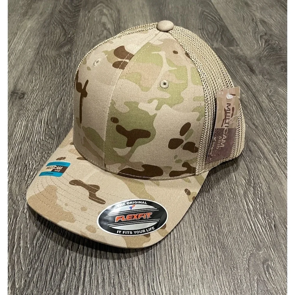 Flexfit Multicam Arid Mesh Trucker Hat Camo Tactical Baseball Cap NEW