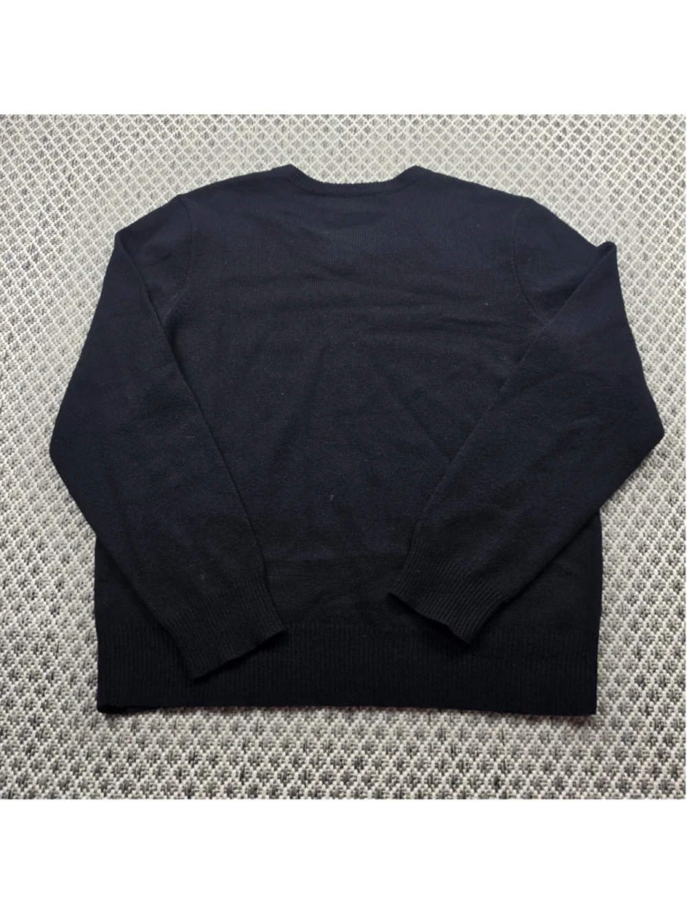 Polo Ralph Lauren Lambswool V Neck Sweater Mens Large Black Purple Pony