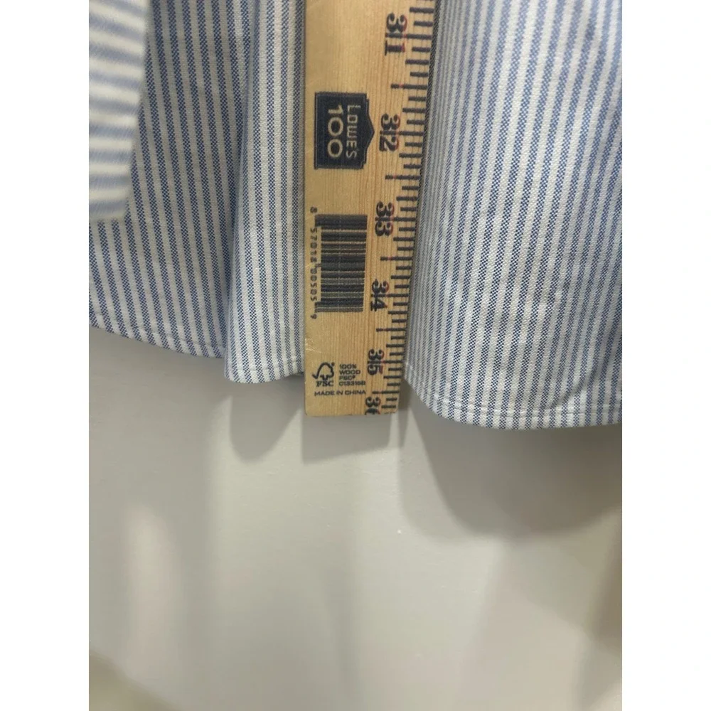 Polo Ralph Lauren Button Down Shirt Mens 4XB Blue Striped Oxford Flesh Pony $138