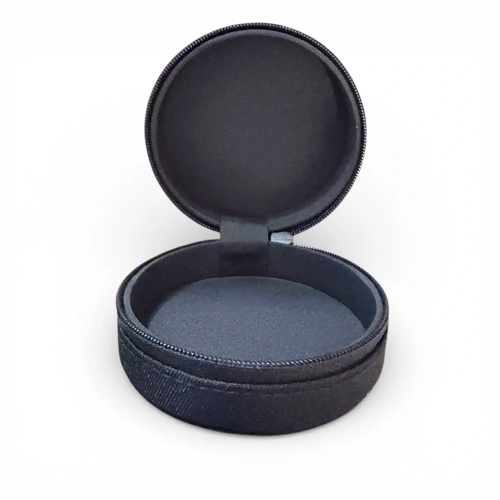 Prada Black Round Zip Cosmetic Case