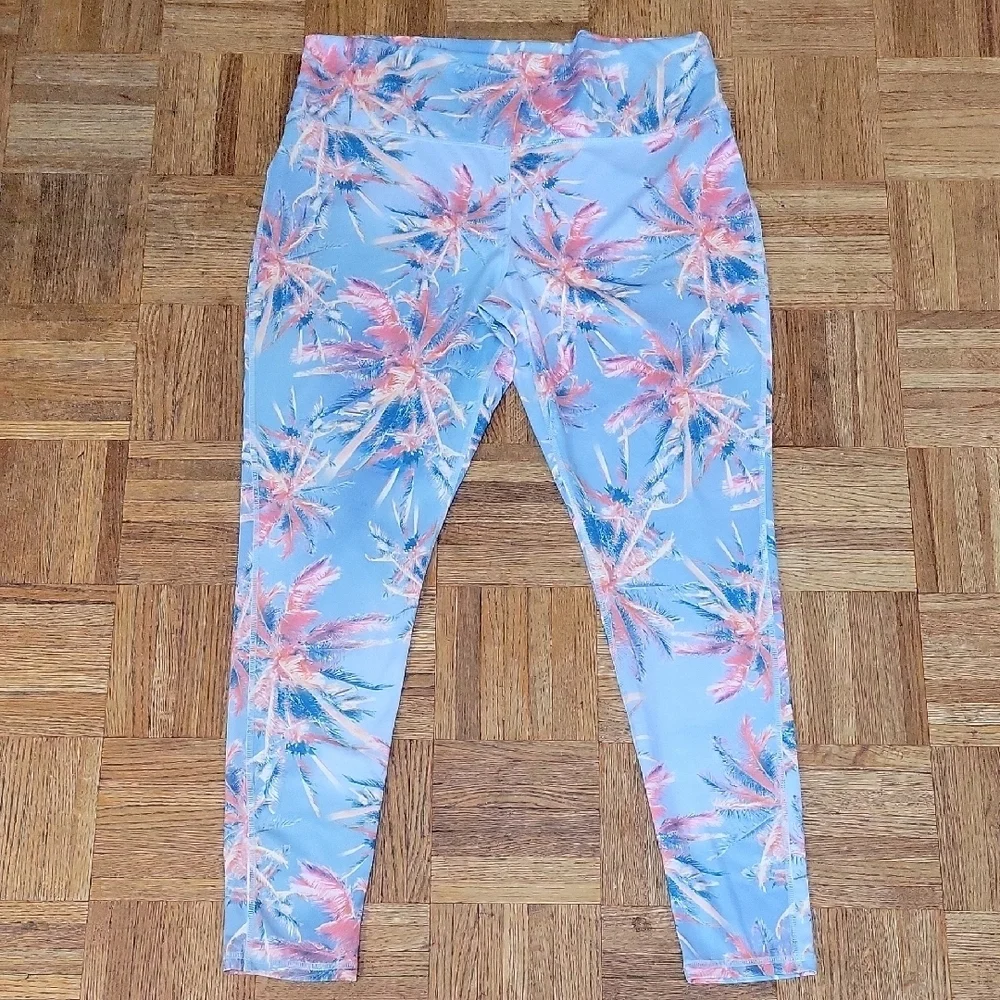 Brisas Tropical Palm Trees Leggings SIZE XL