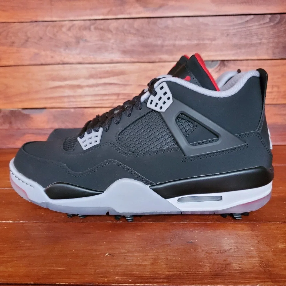 Nike Air Jordan 4 IV Golf Shoes Men 6 Women 7.5 Black Retro CU9981-002 New