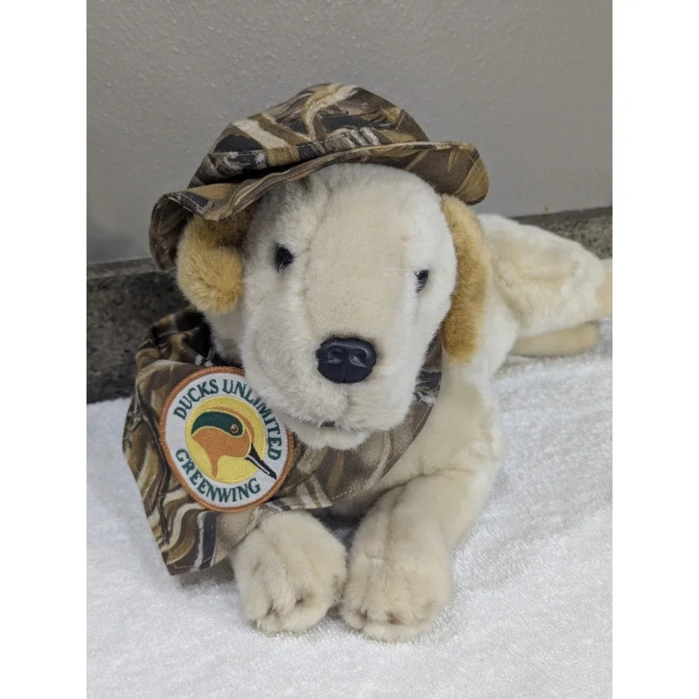 Ducks Unlimited Greenwing Mallard Labrador Retriever Dog Laying Plush Hunting