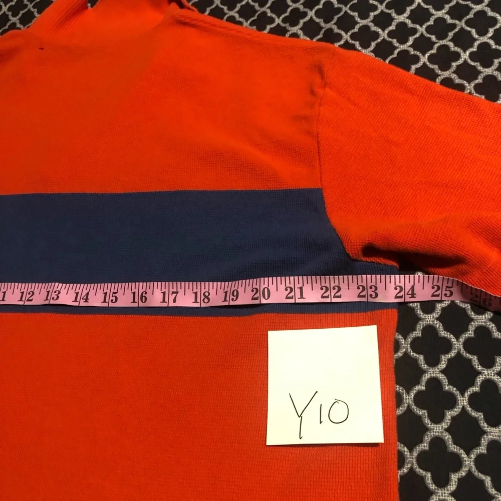 VTG Polo Sport Ralph Lauren Orange Stripe Short Sleeve Sz Large Cotton Y10