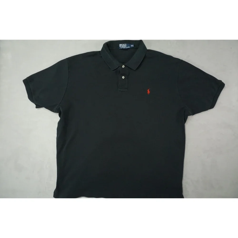 Polo Ralph Lauren Polo Shirt Mens XXL Black Classic Fit Red‎ Pony