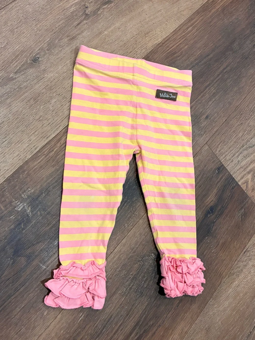 Matilda Jane Busy Bee The Adventure Begins Leggings Pink Stripe Bottoms 12-18m