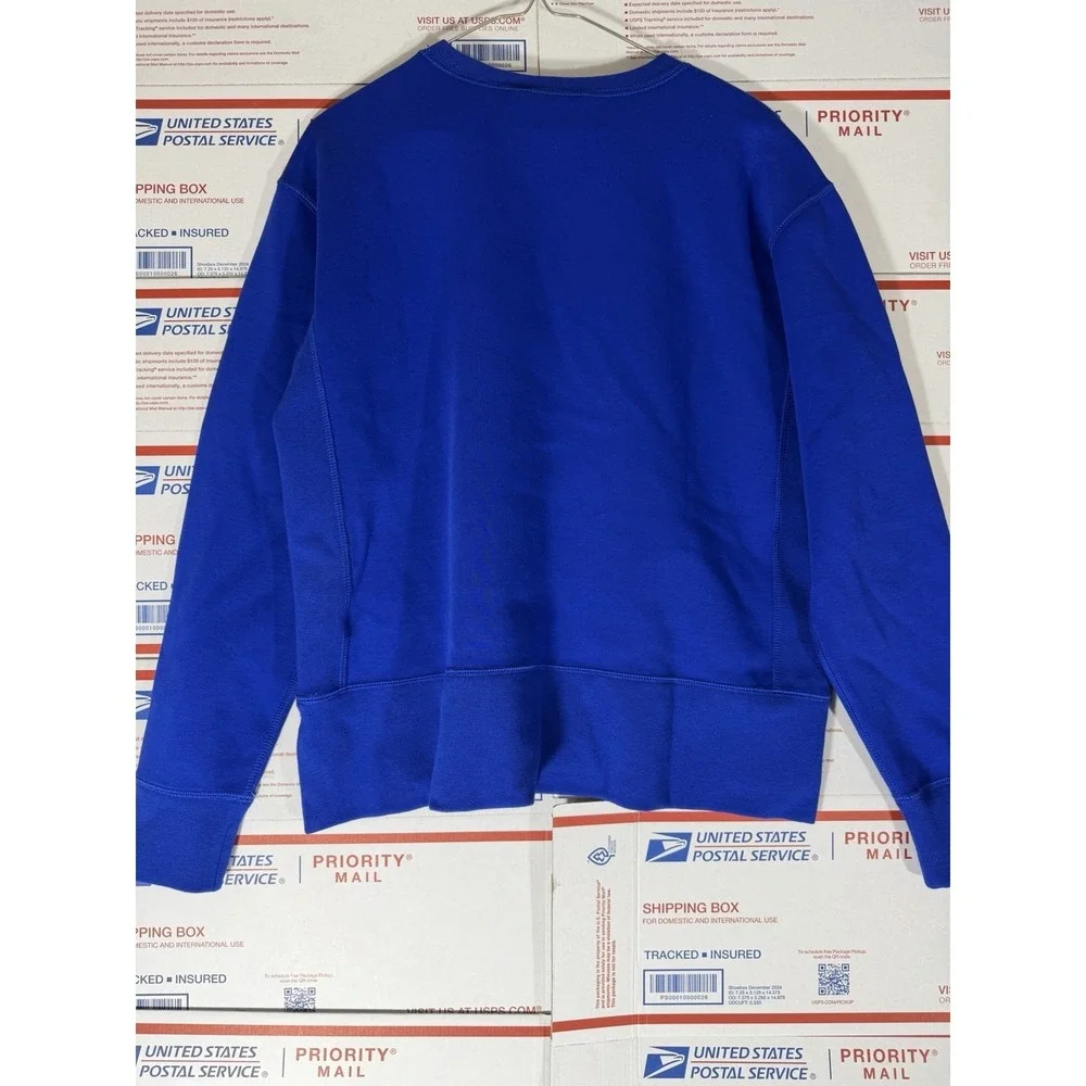 NWT Men POLO RALPH LAUREN The RL Fleece Sweatshirt Blue SZ Med White‎ Pony