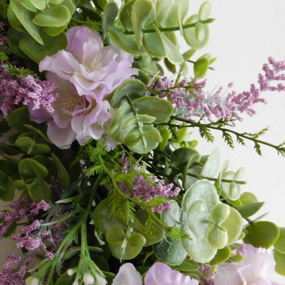 Lavender‎ Front Door Wreath, Eucalpytus, Purple Blossoms, Mothers Day Gift