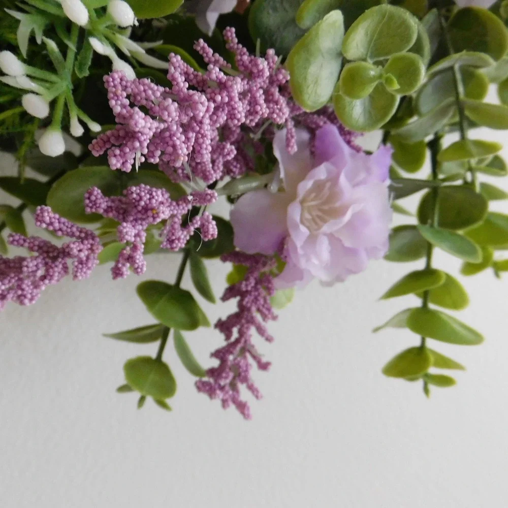 Lavender‎ Front Door Wreath, Eucalpytus, Purple Blossoms, Mothers Day Gift