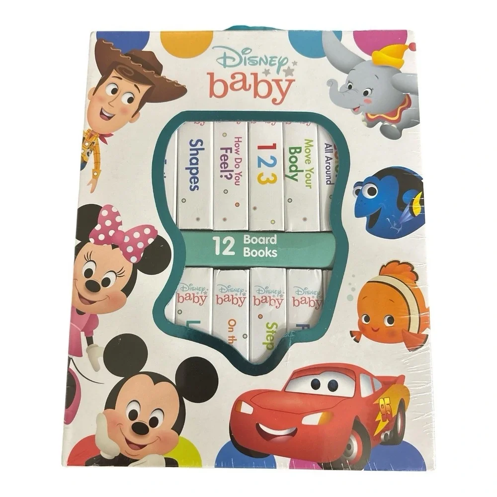 Disney Baby: 12 Board Books by PI Kids  - Ages 10 Months+ - Carry Handle