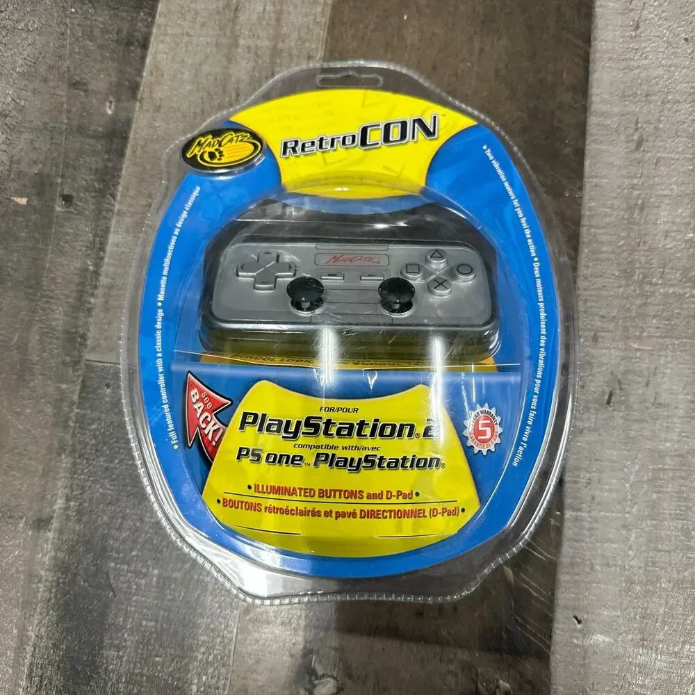 Madcatz RetroCon Playstation 2 PS2 Controller Brand New‎ Sealed Retro Con Silver