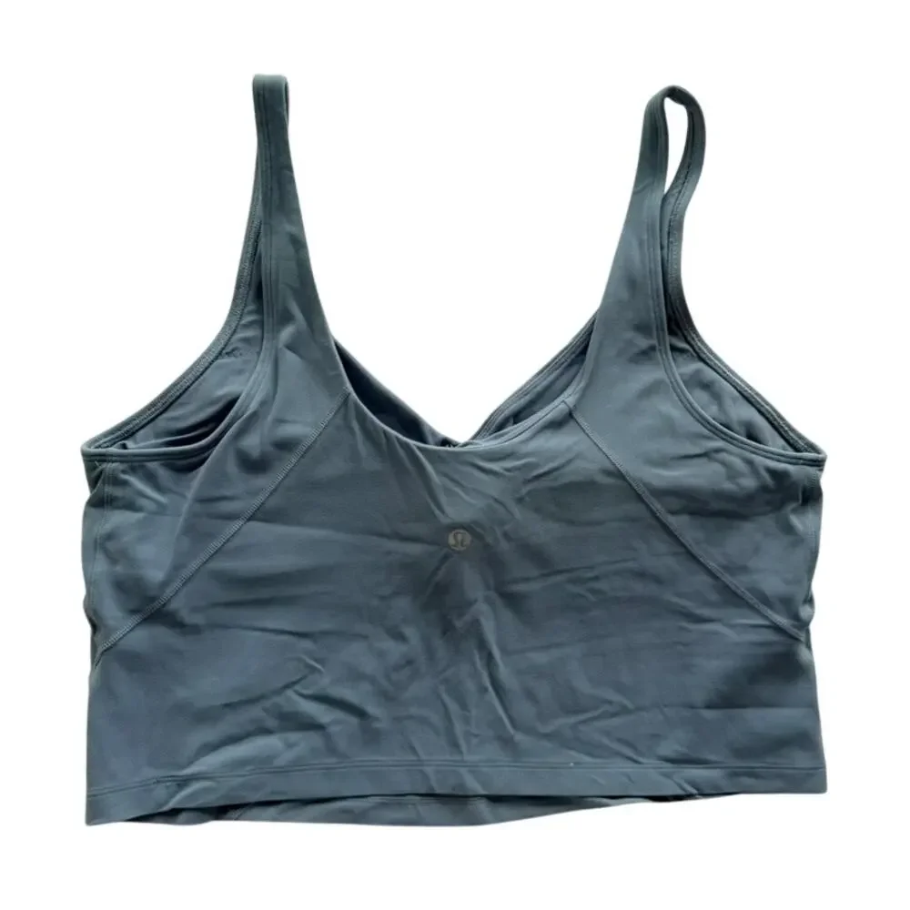 Lululemon Align Tank Chambray Light Blue Size 14 Nulu Scoop Neck Bra Crop Top
