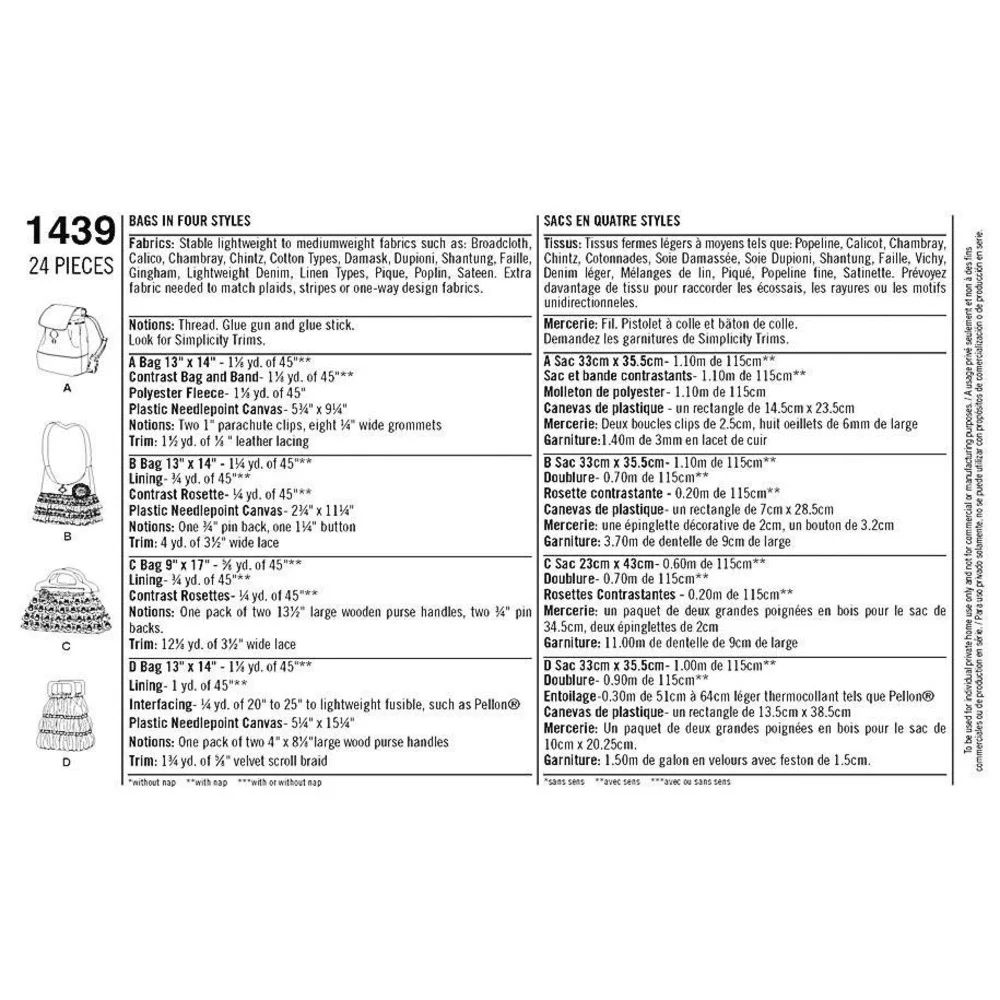 Simplicity sewing pattern